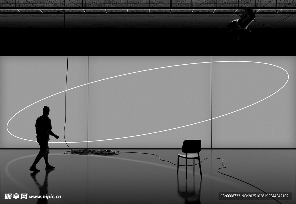 舞台上的单人表演场景