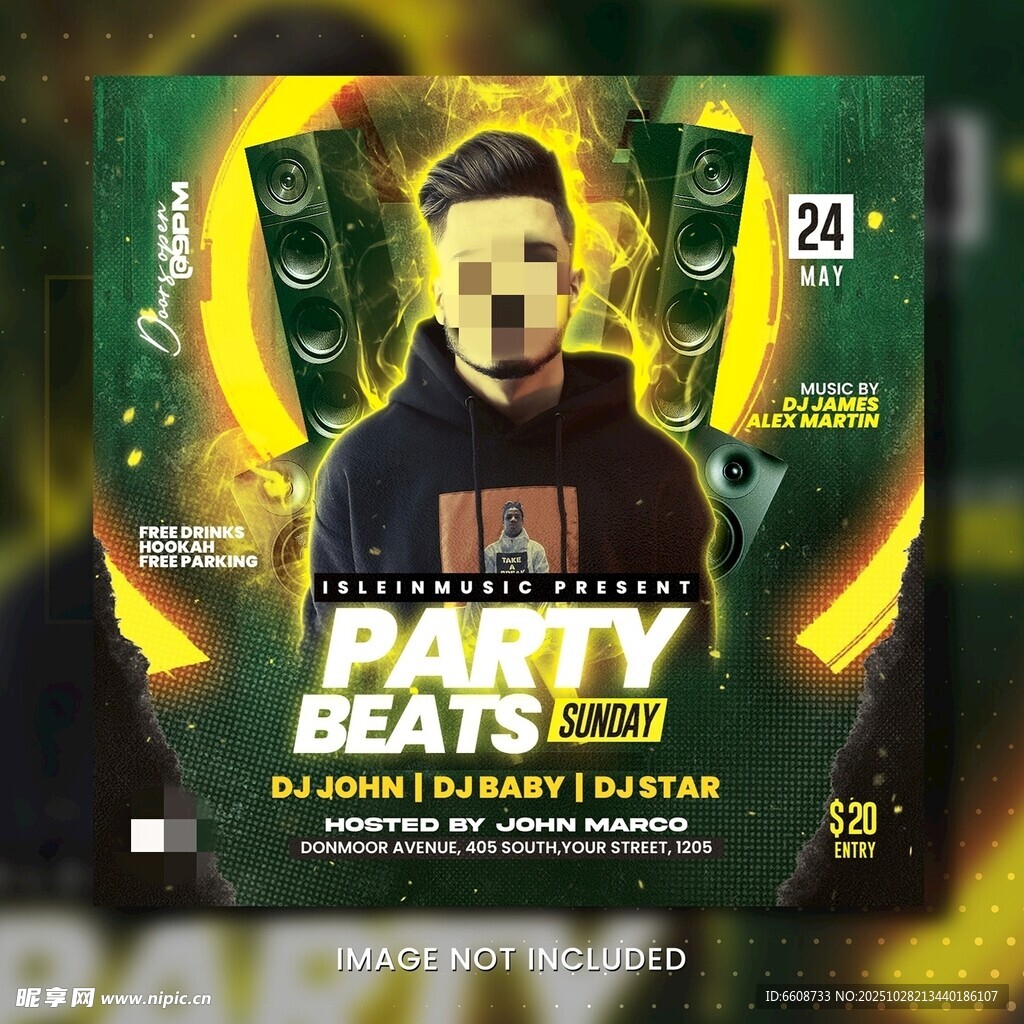 动感派对节拍音乐海报