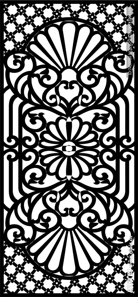 花格黑白几何花纹装饰图案