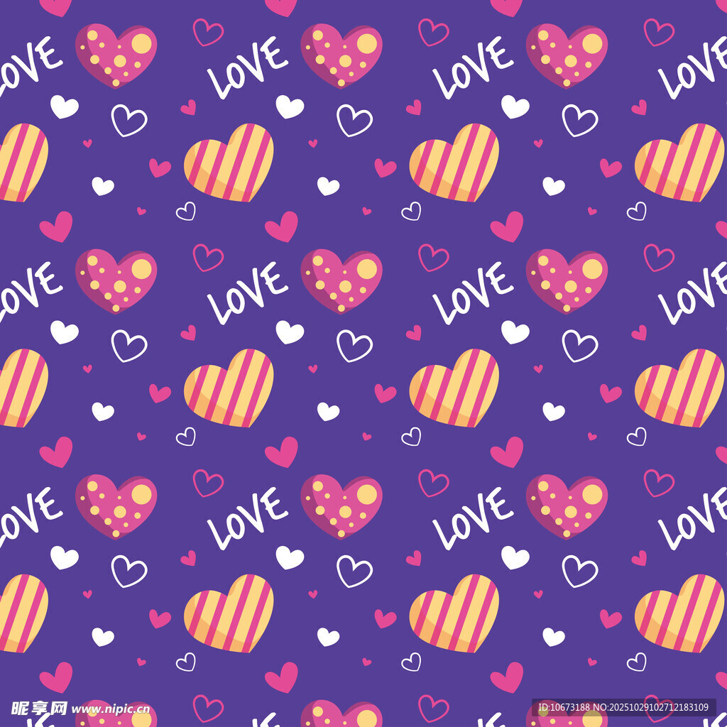爱心图案紫色浪漫背景图