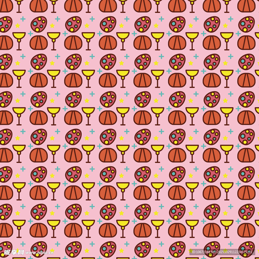 粉色背景南瓜图案无缝纹理