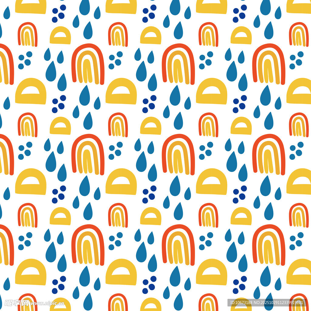 彩虹雨滴图案背景