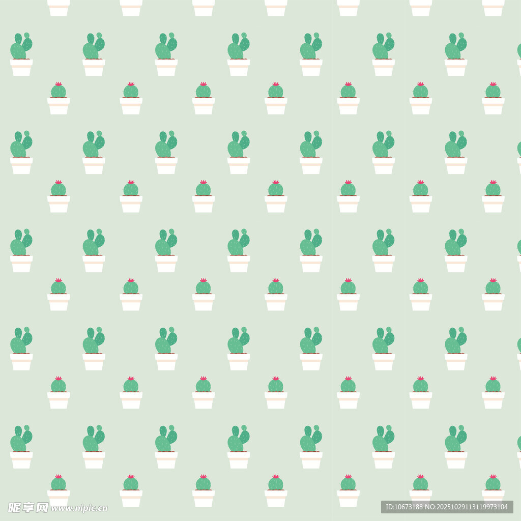 清新仙人掌图案背景