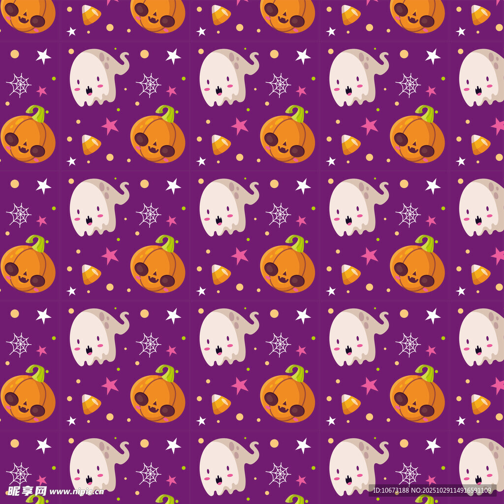 紫色万圣节图案背景