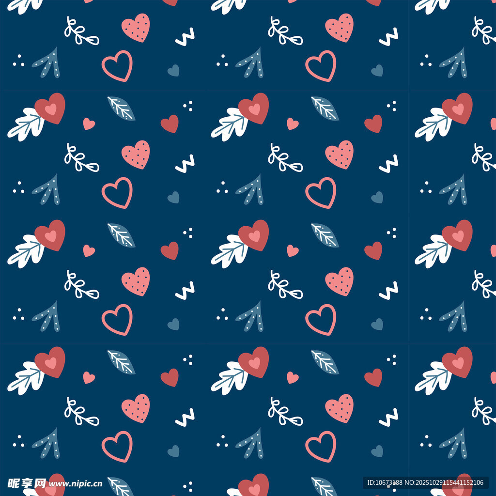 浪漫爱心飞鸟图案背景