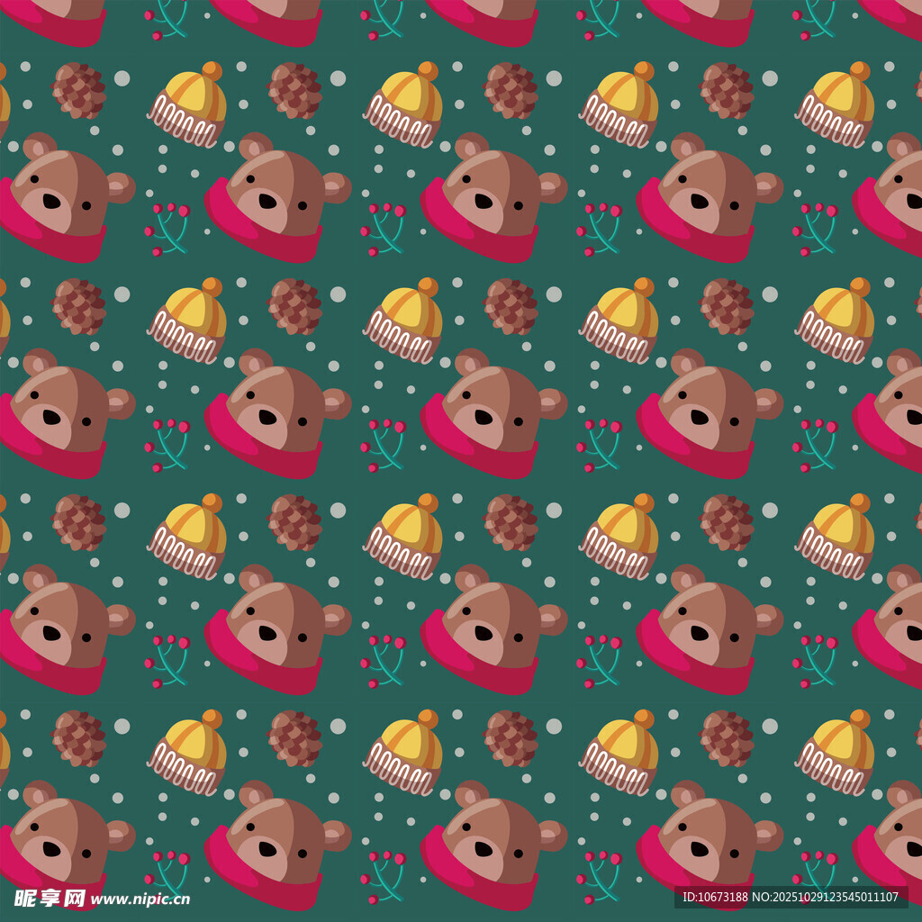 圣诞小熊图案背景