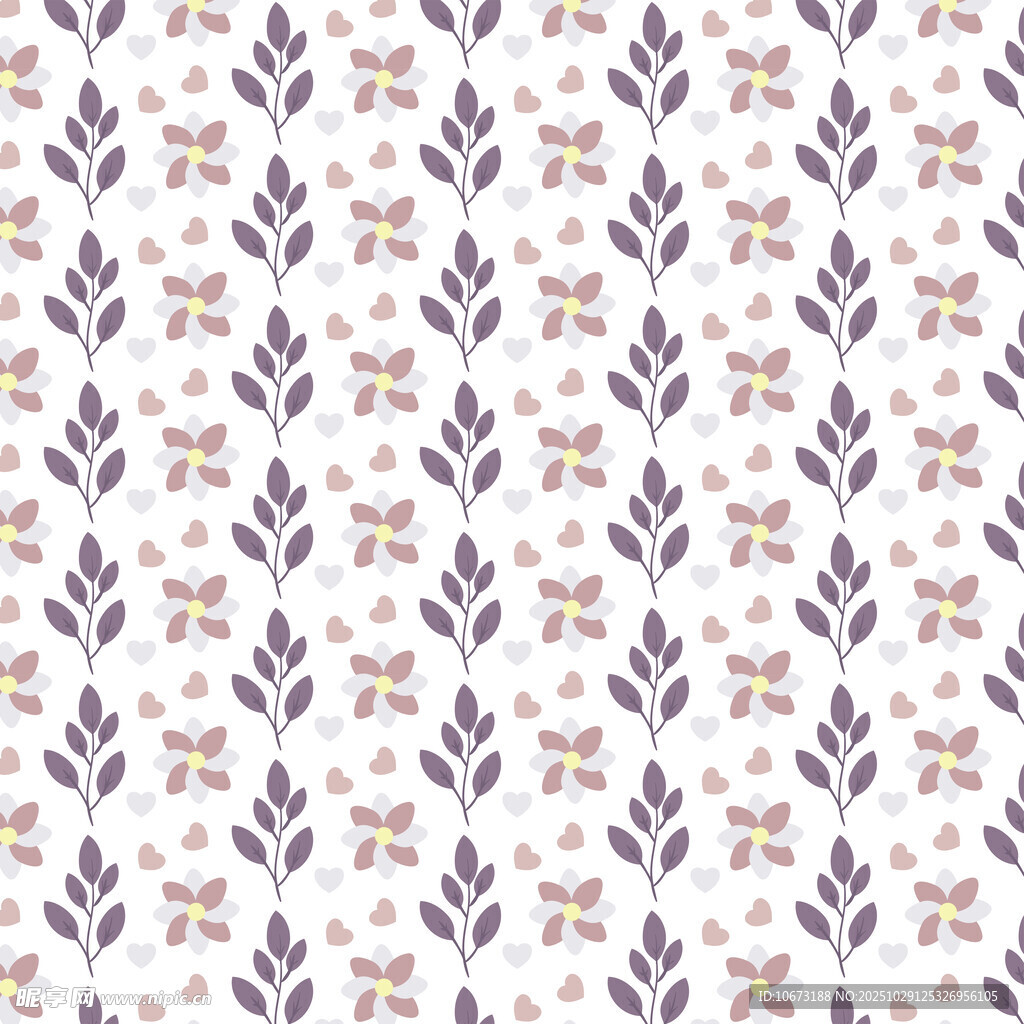 紫色花卉几何图案背景