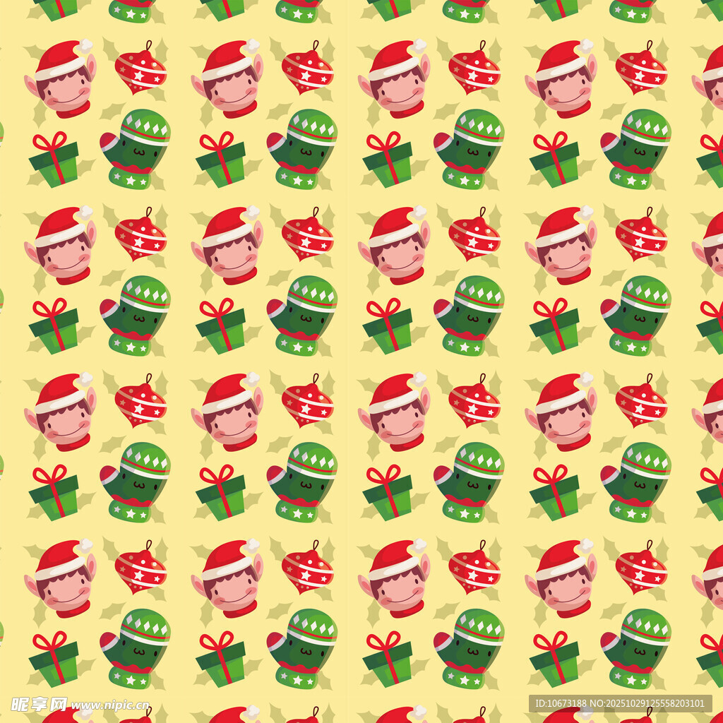 圣诞主题可爱图案背景