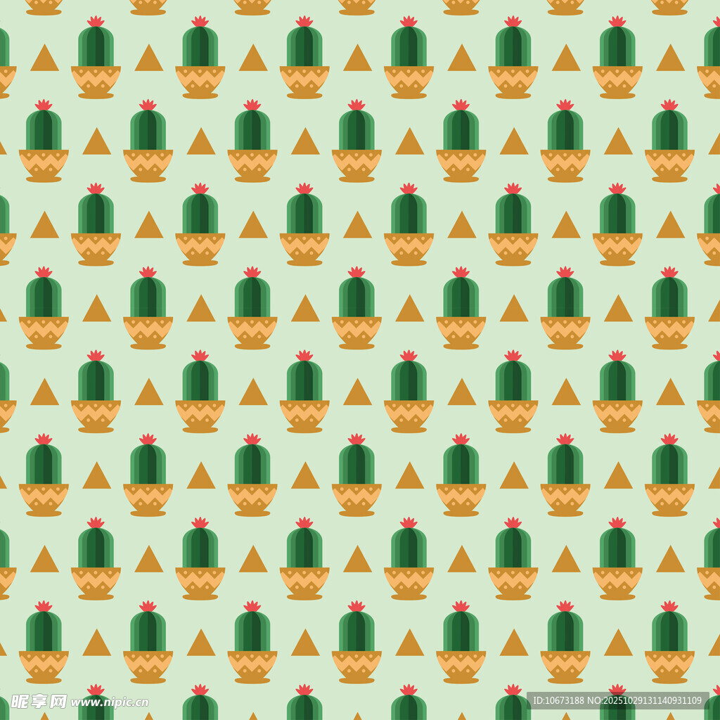 清新仙人掌图案背景