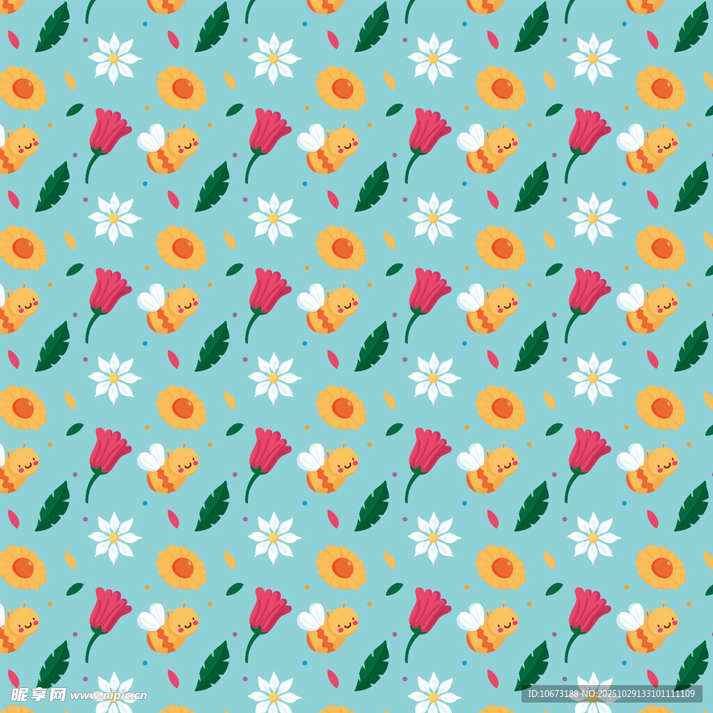 清新花卉图案背景