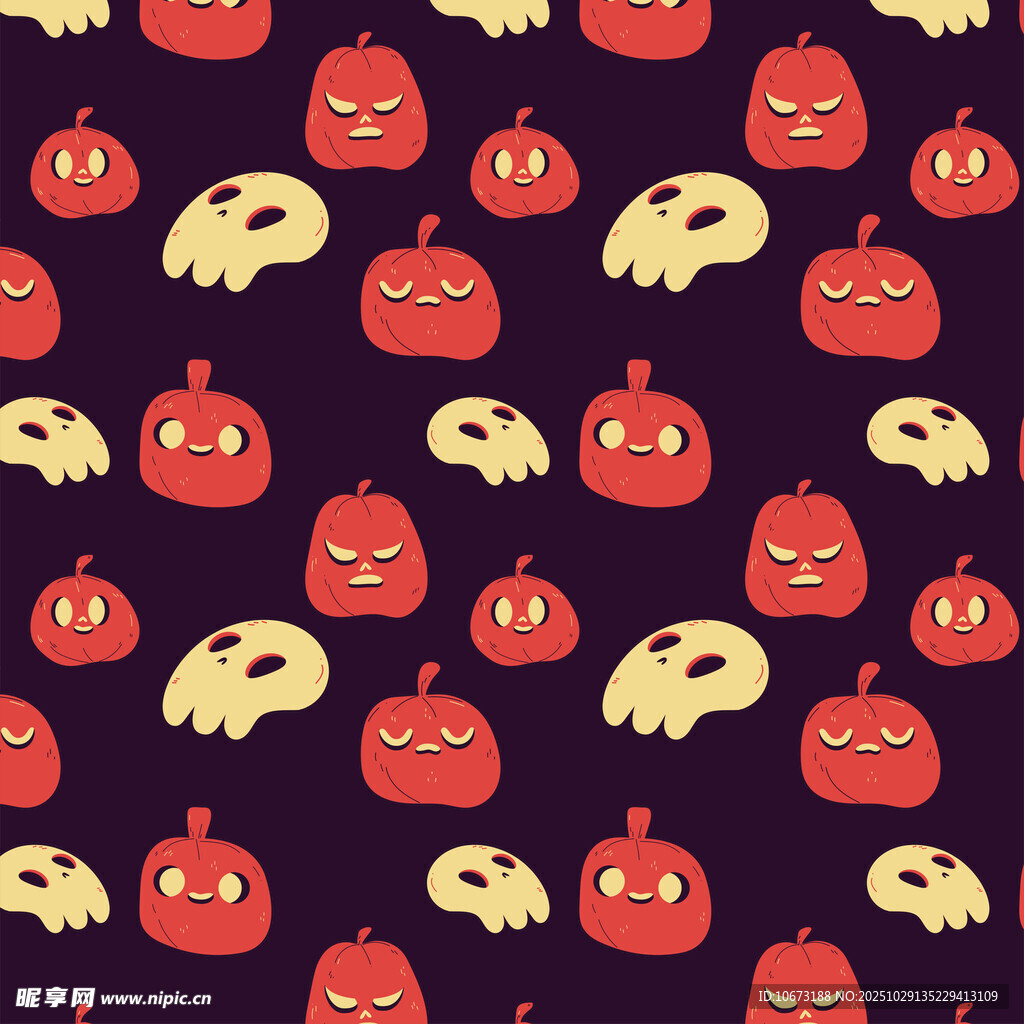 万圣节南瓜幽灵图案背景