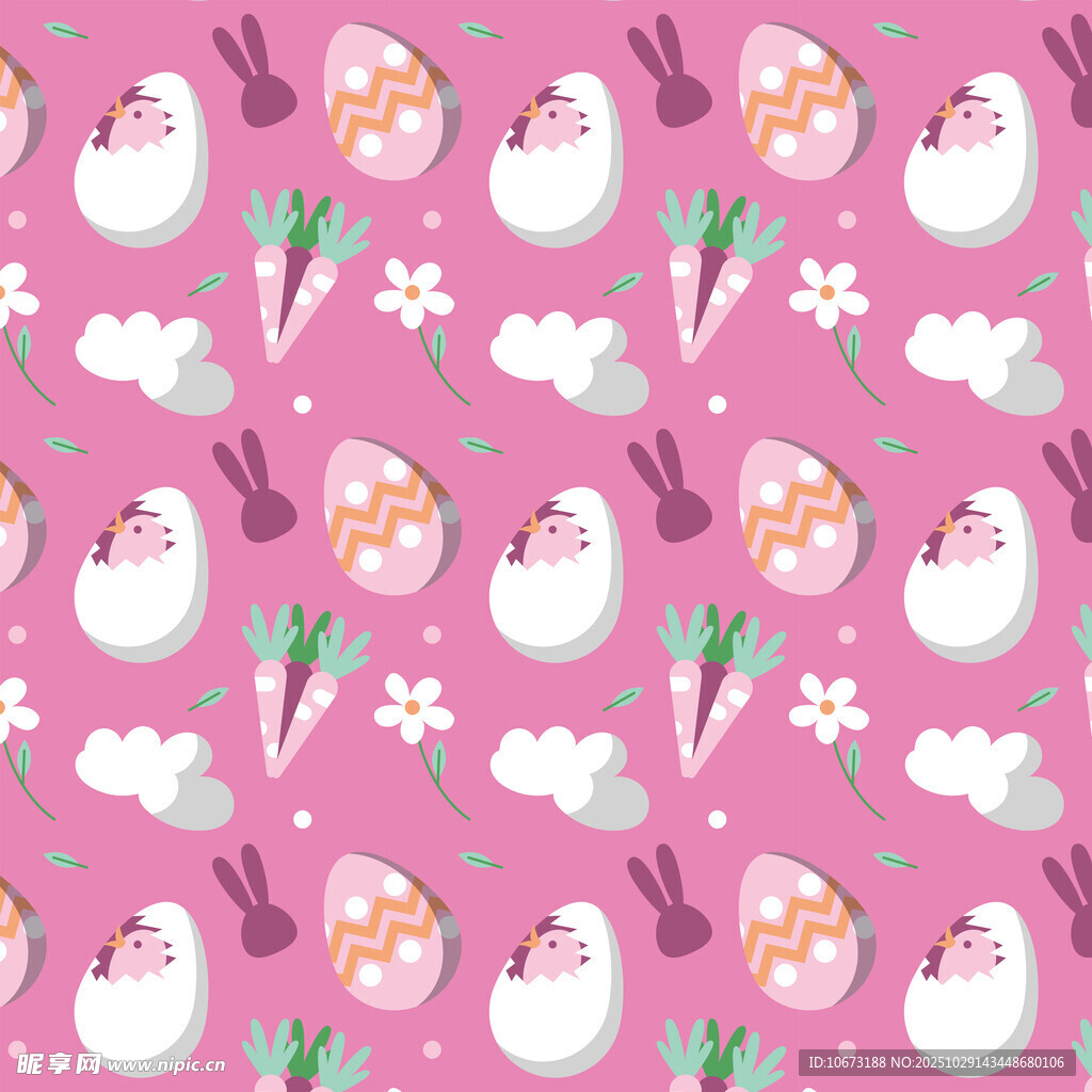粉色兔子胡萝卜图案背景