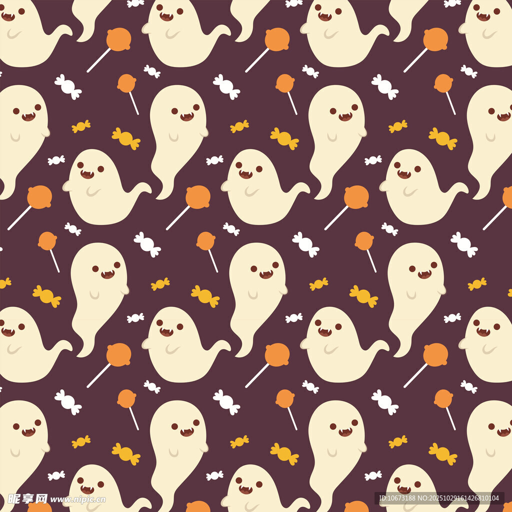 万圣节幽灵南瓜图案背景