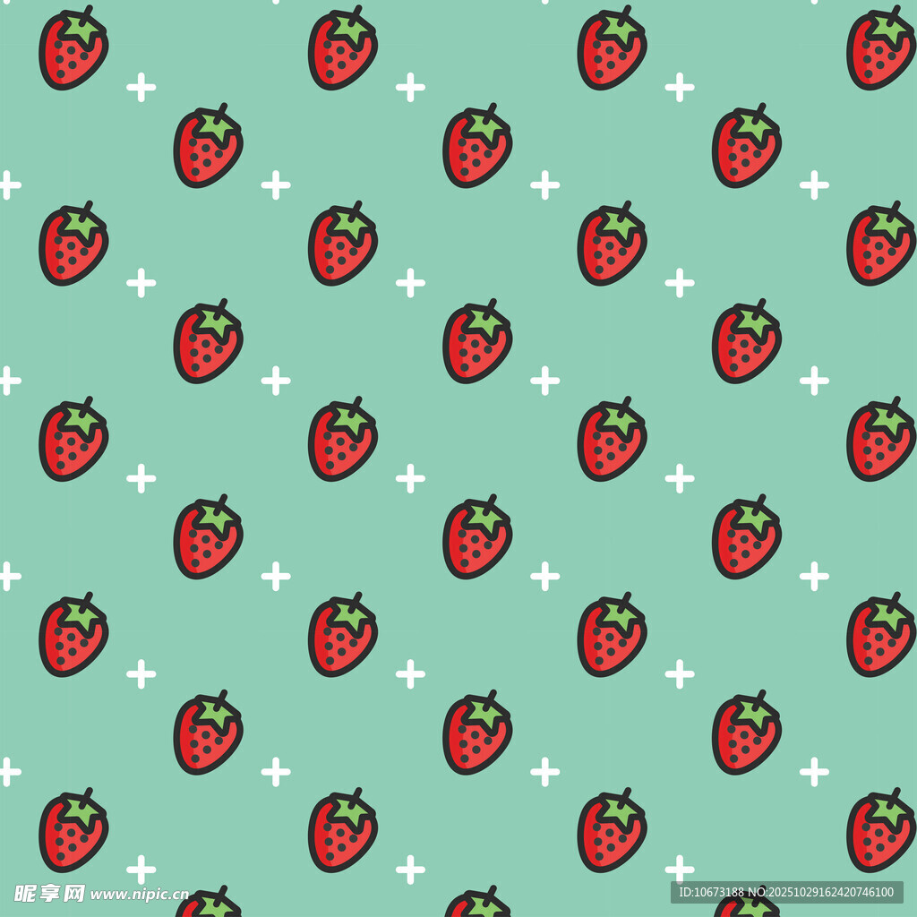 草莓图案背景 