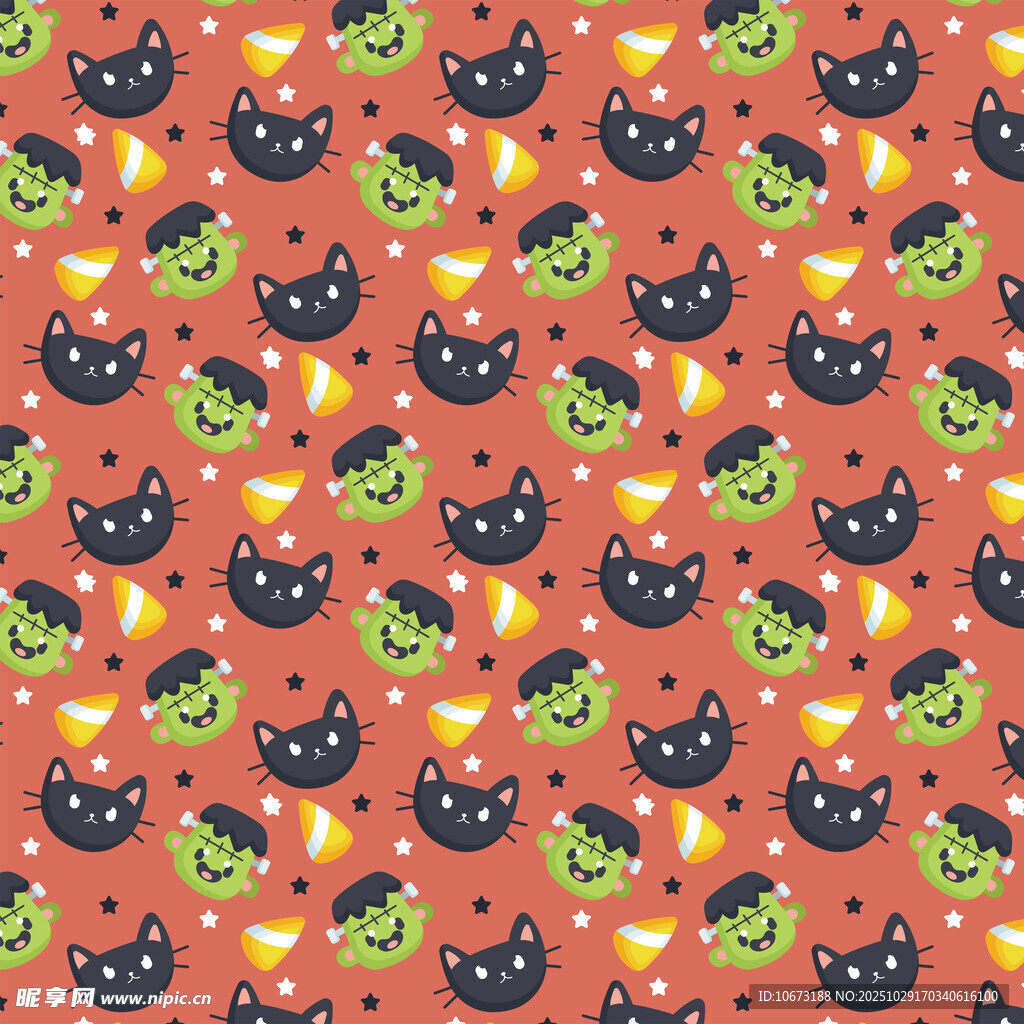 可爱南瓜图案背景纹理