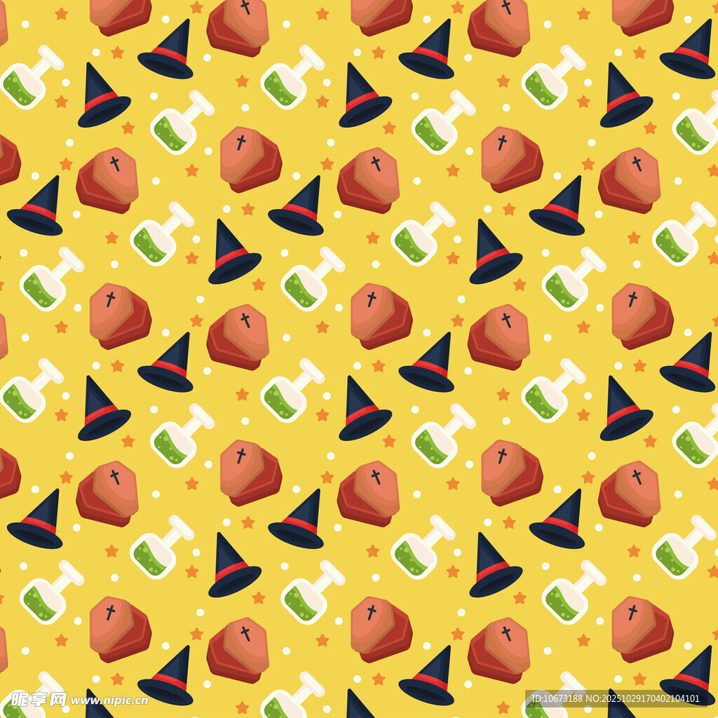 万圣节主题无缝图案背景