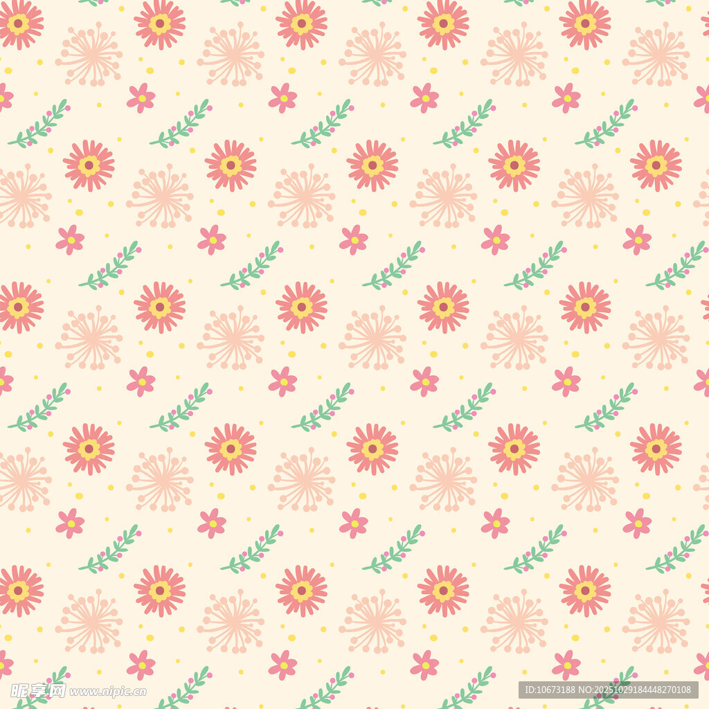 粉色花卉几何图案背景