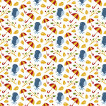 多彩蘑菇图案无缝背景图