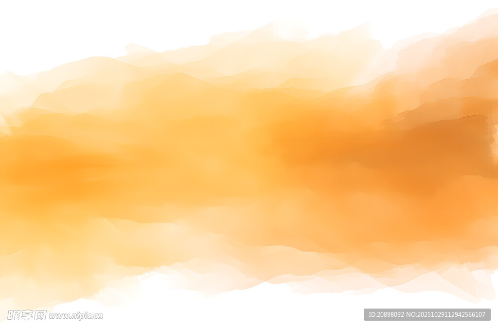 橙黄色水彩晕染背景