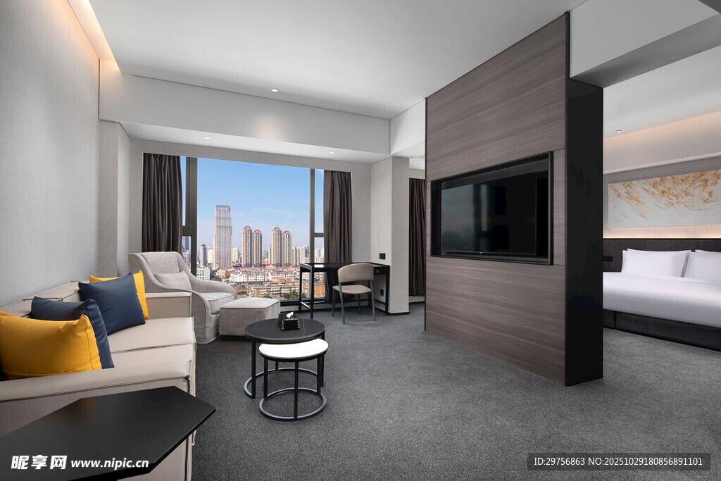 现代简约风格的舒适客厅卧室