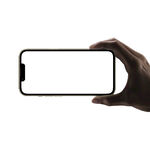 手持手机展示空白屏幕