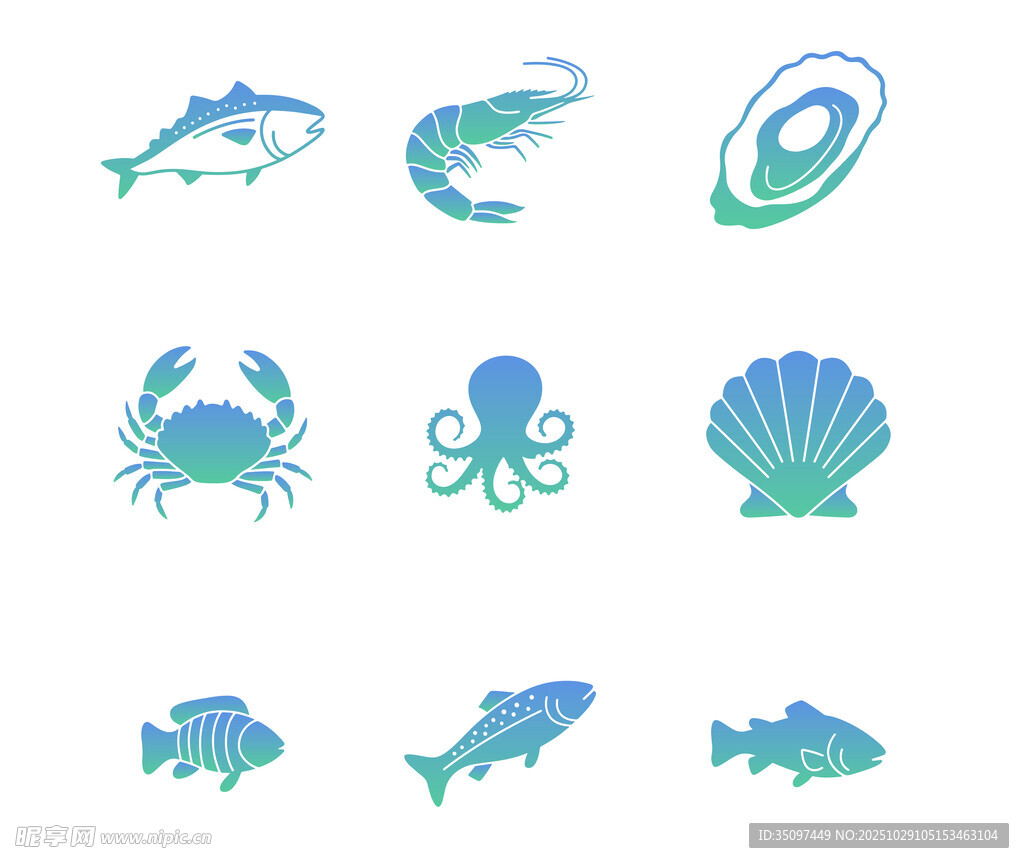 海洋生物图标 