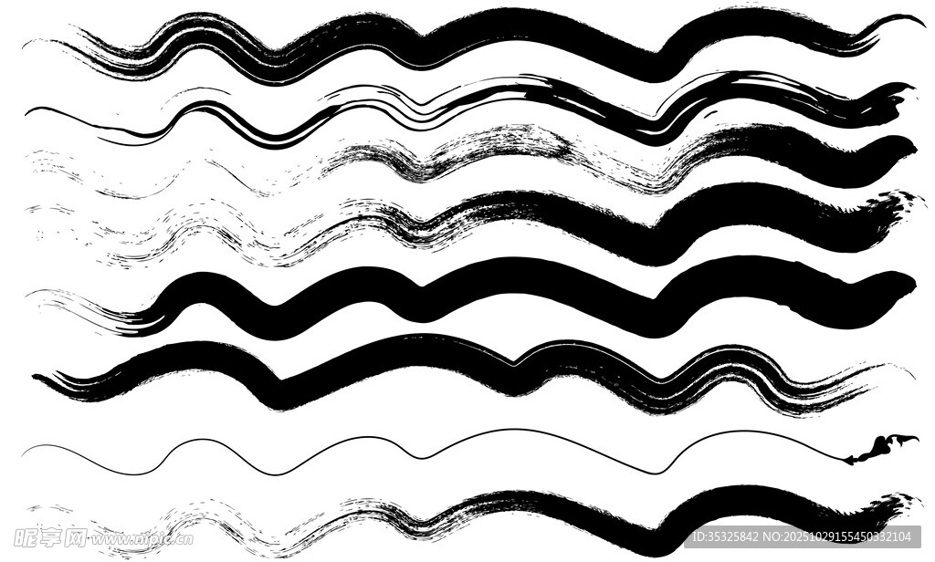 水墨波浪线