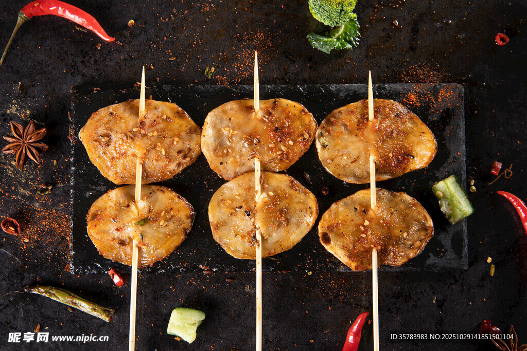 美味烤扇贝串香气诱人