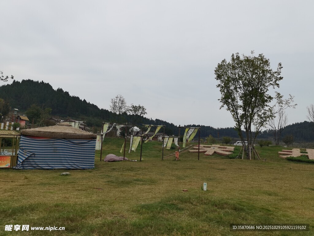 乡村野外露营场景