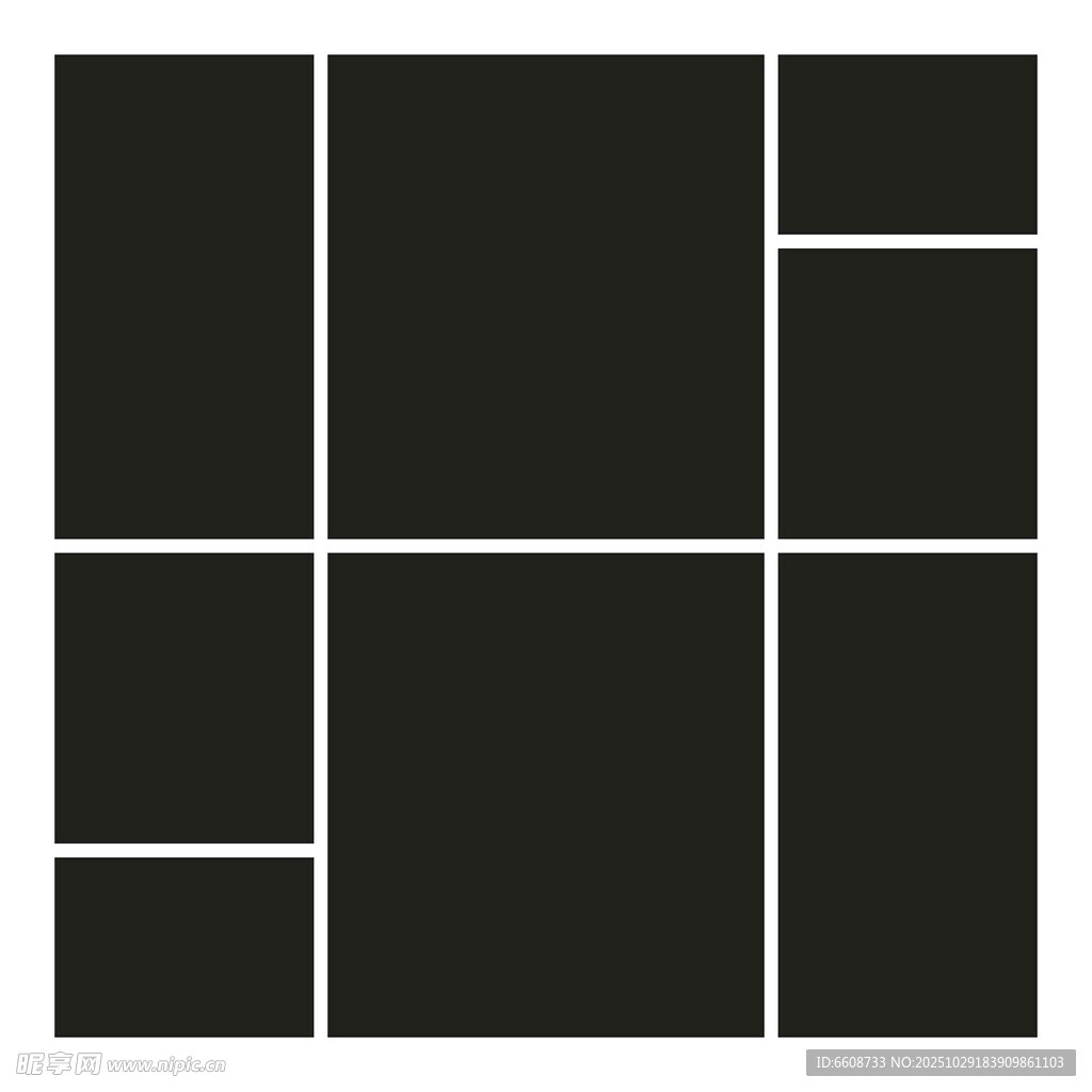 黑色几何方块拼接图案
