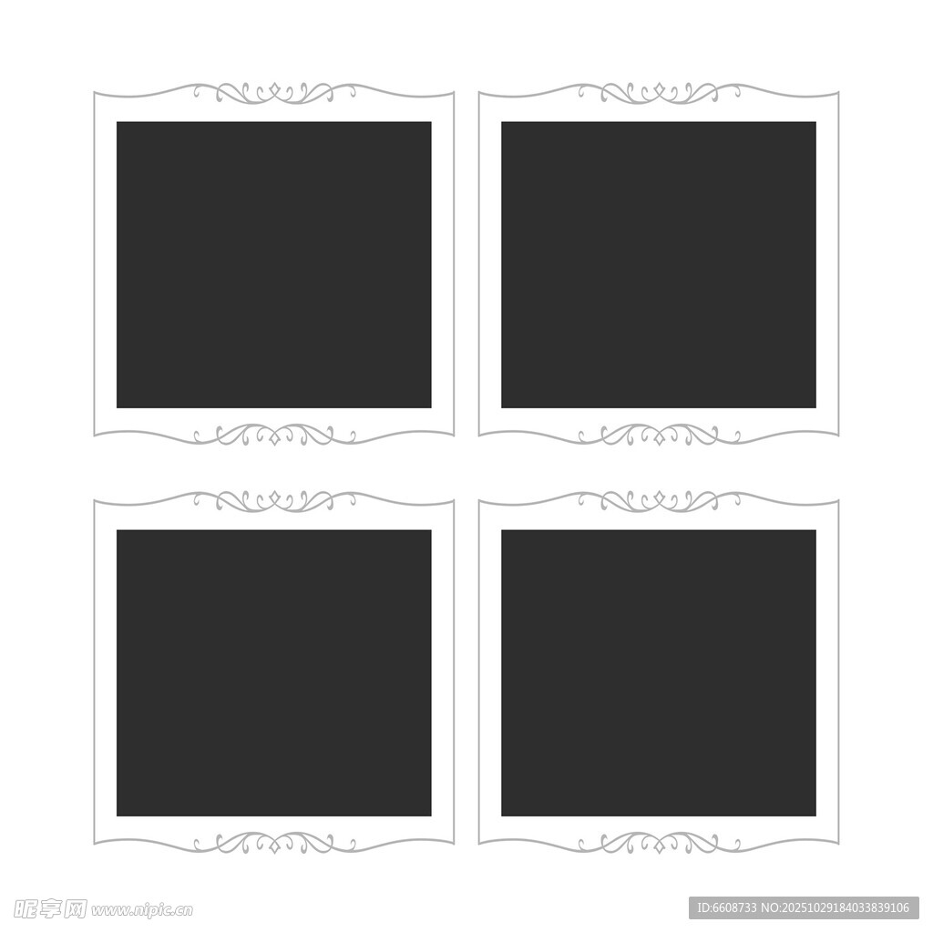 四张黑色正方形占位图
