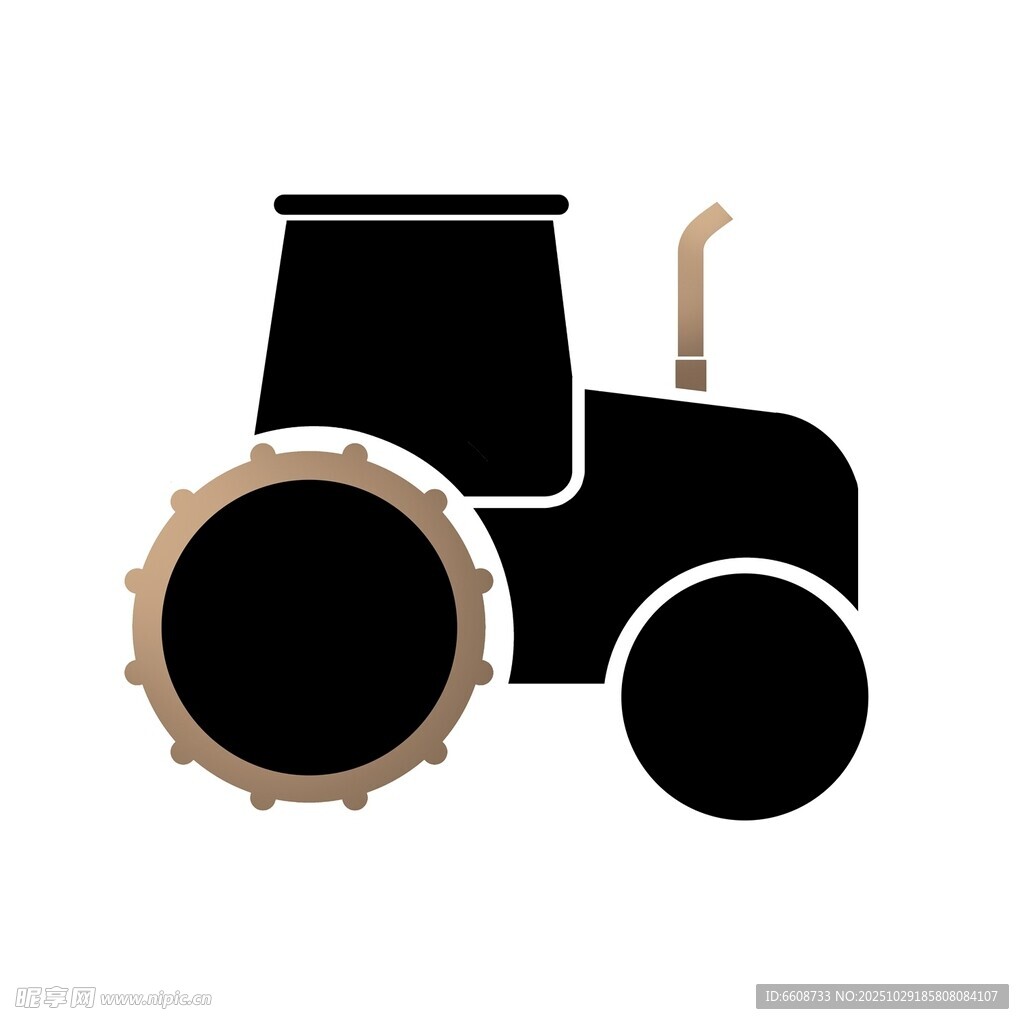 黑色拖拉机图标