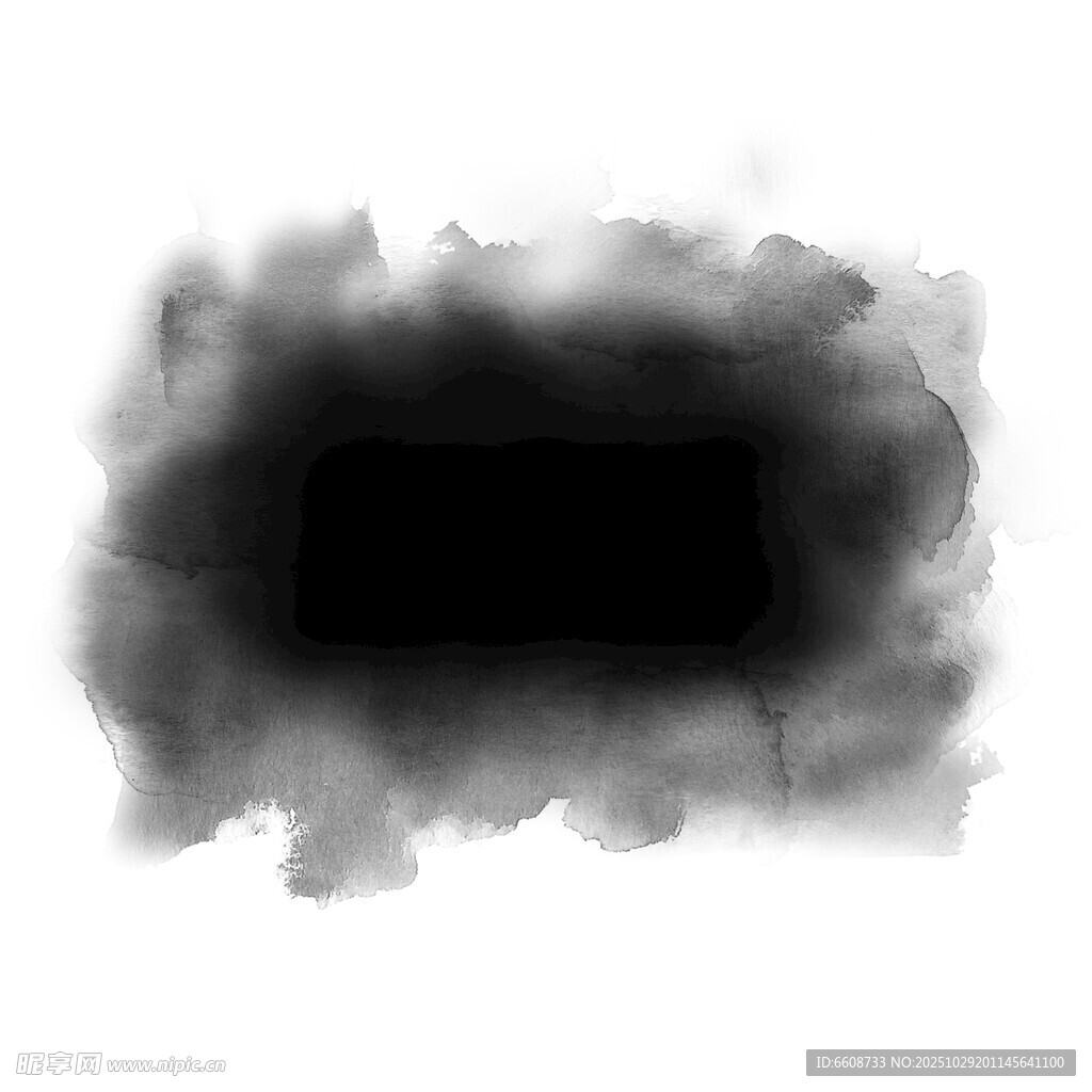 水墨风格黑色烟雾矩形