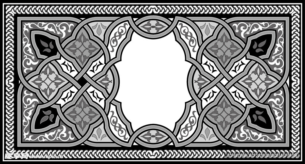 复古几何边框图案设计