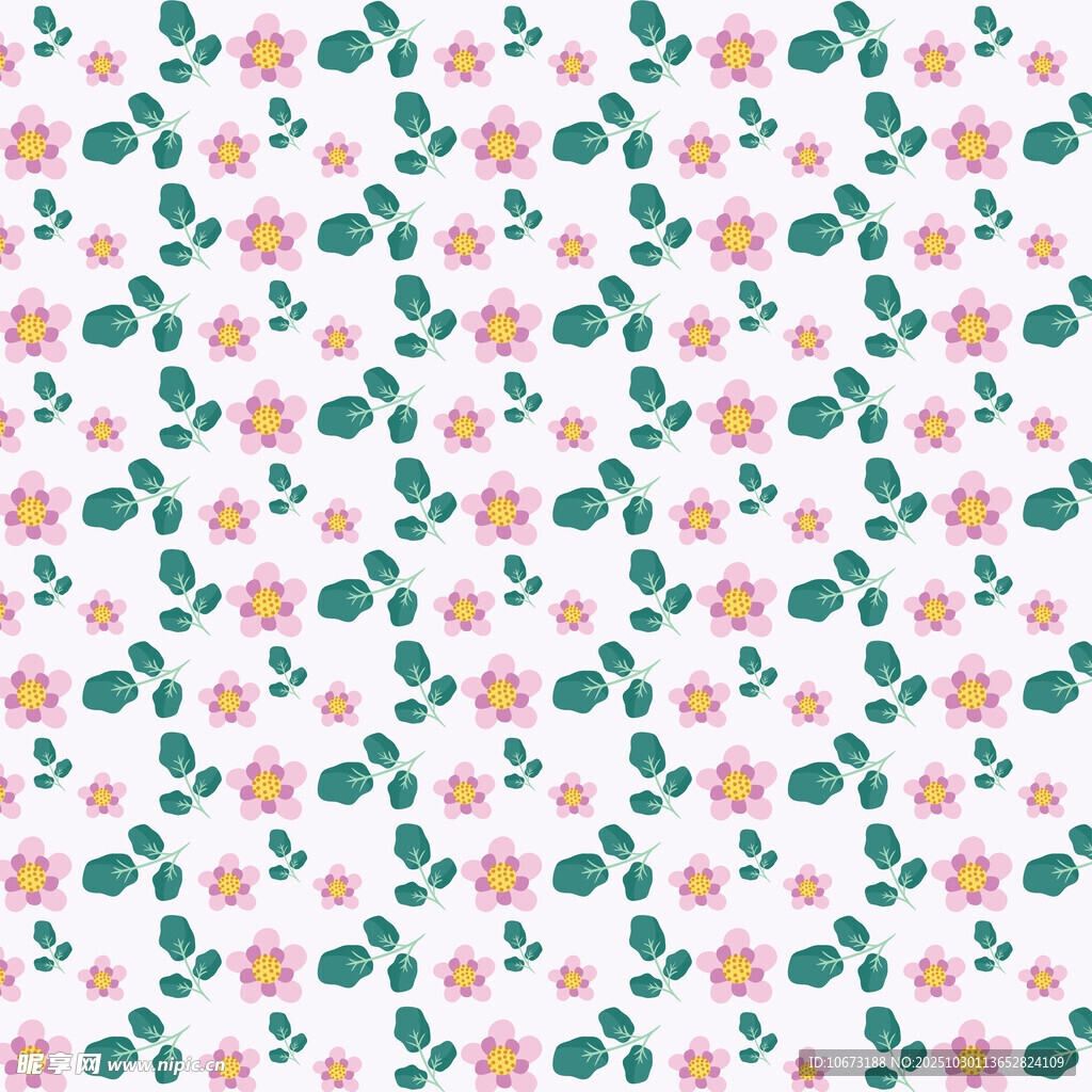 清新花卉仙人掌图案背景