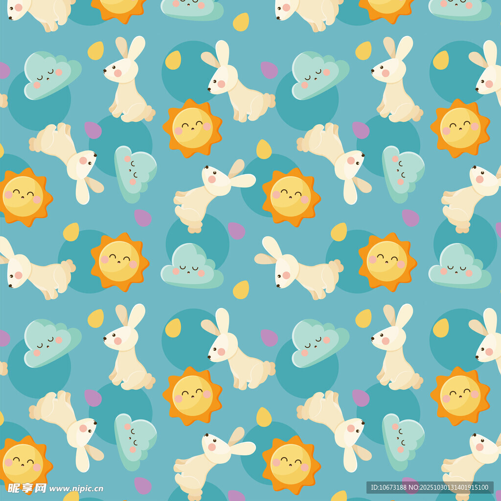 可爱兔子糖果图案背景