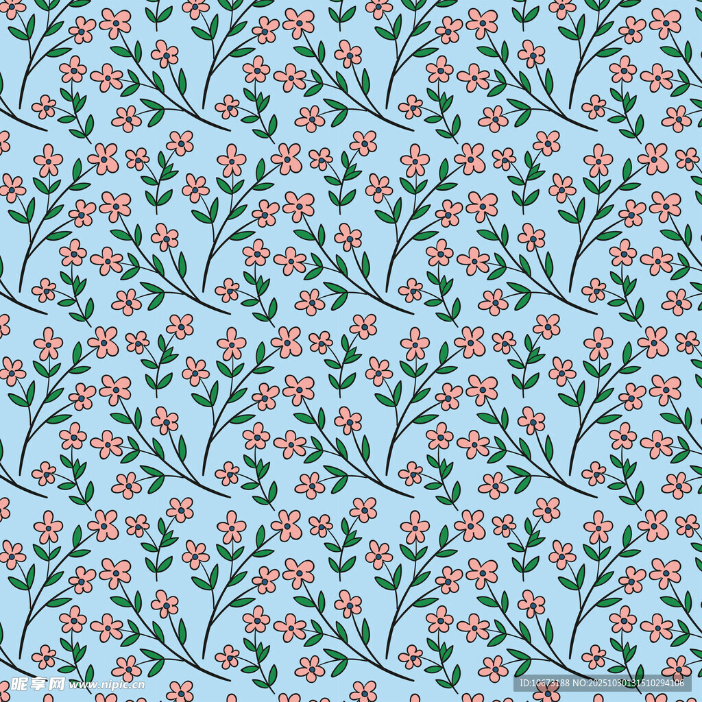 清新花卉图案背景