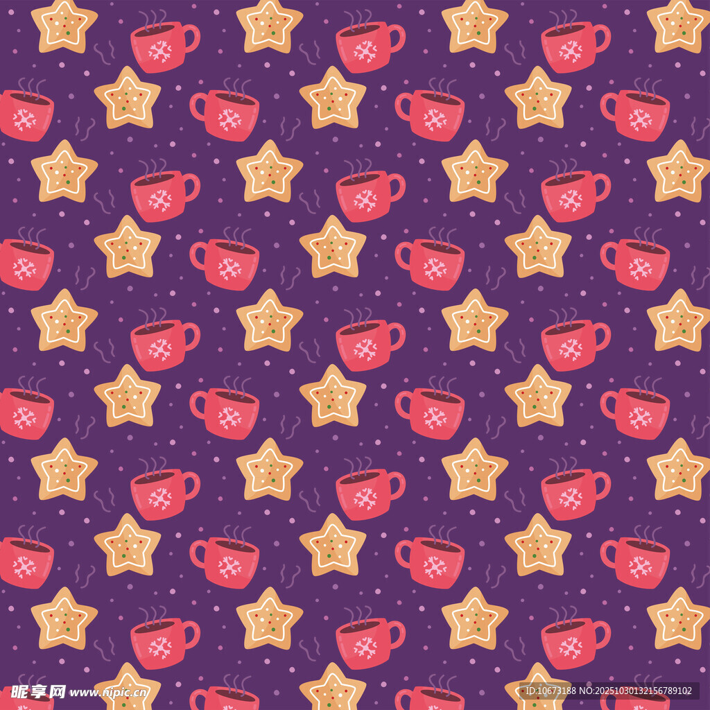 星星爱心紫色图案背景