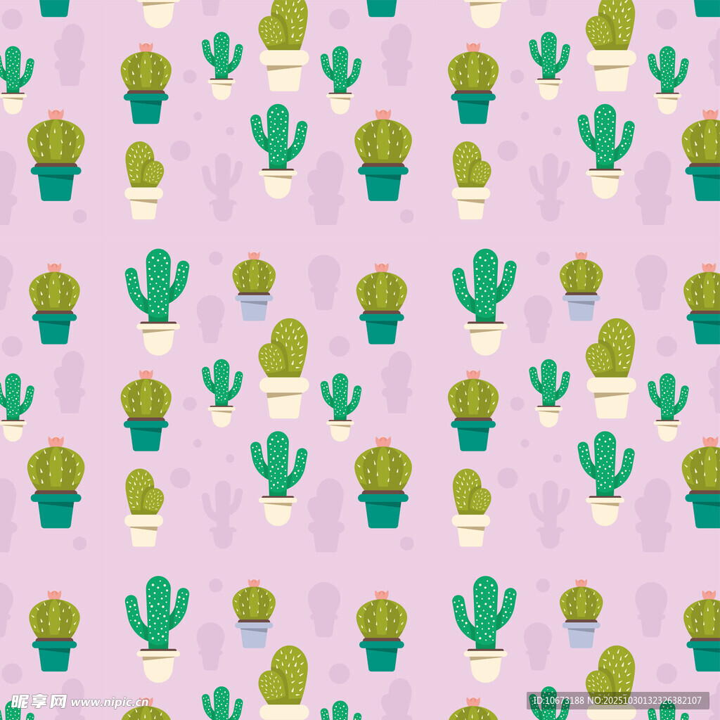 粉色背景仙人掌图案纹理