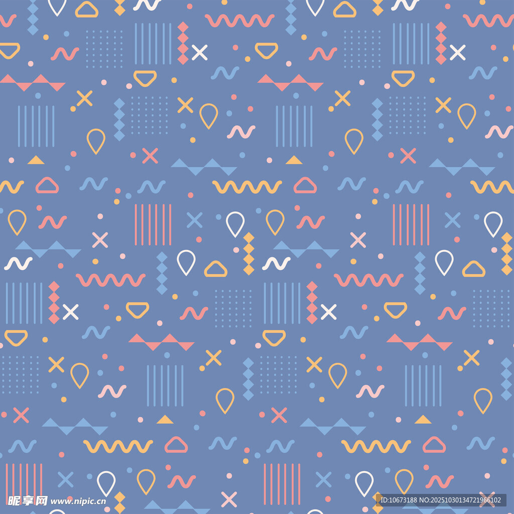 蓝色多彩几何图案背景