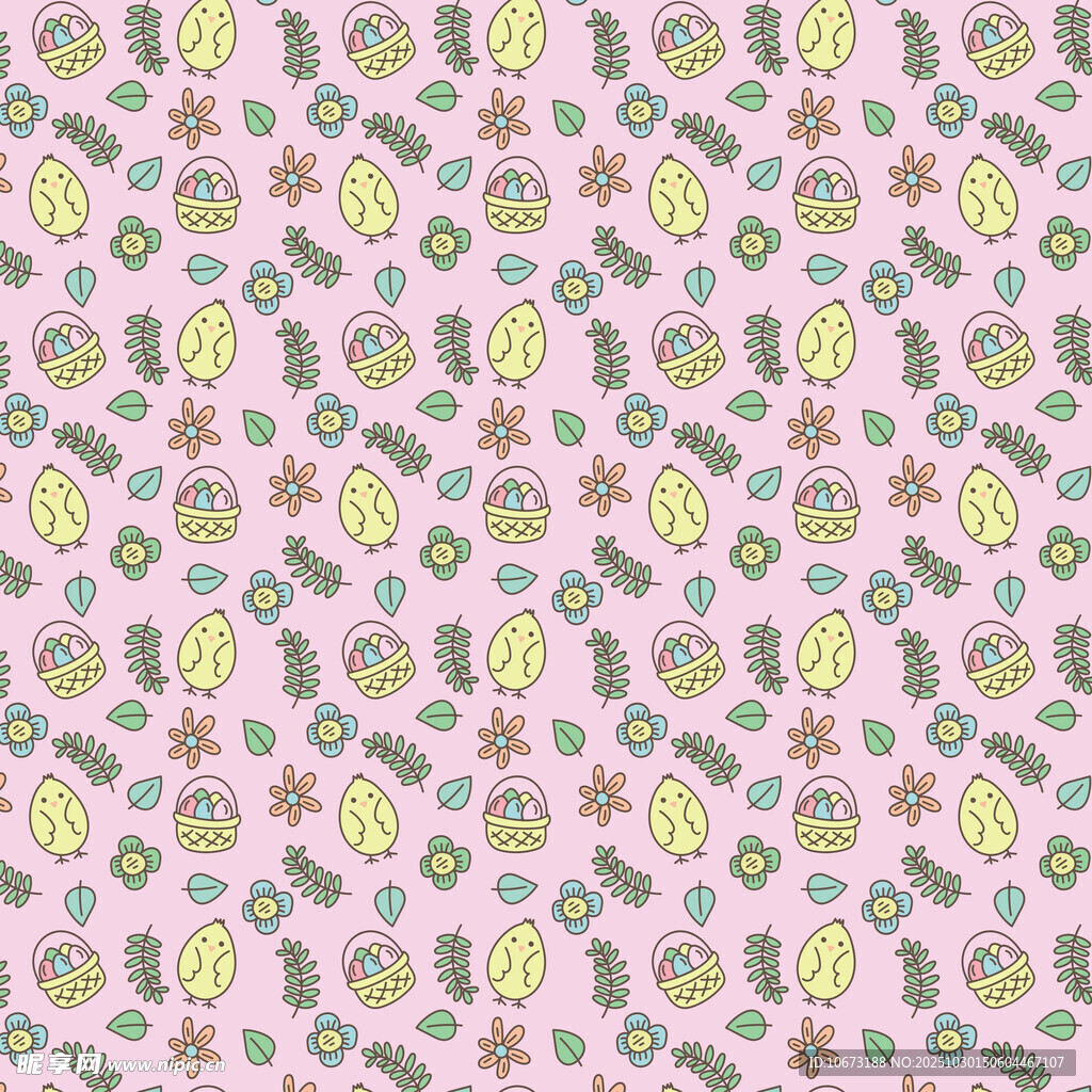 粉色卡通图案背景纹理