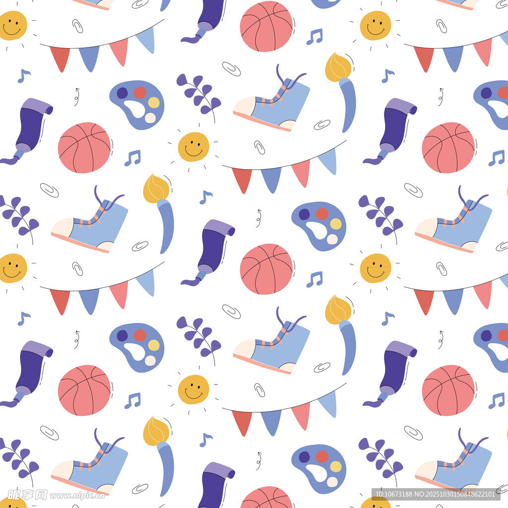 海洋主题卡通图案背景