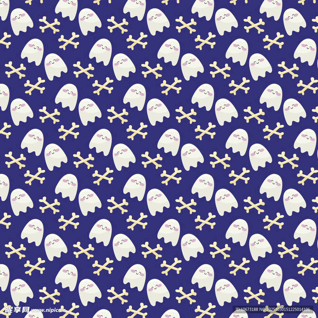 蓝底白色动物图案纹理