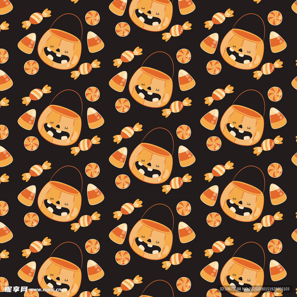 南瓜图案无缝背景设计