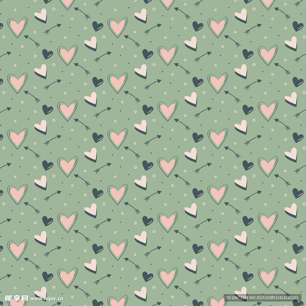 绿色爱心图案背景纹理