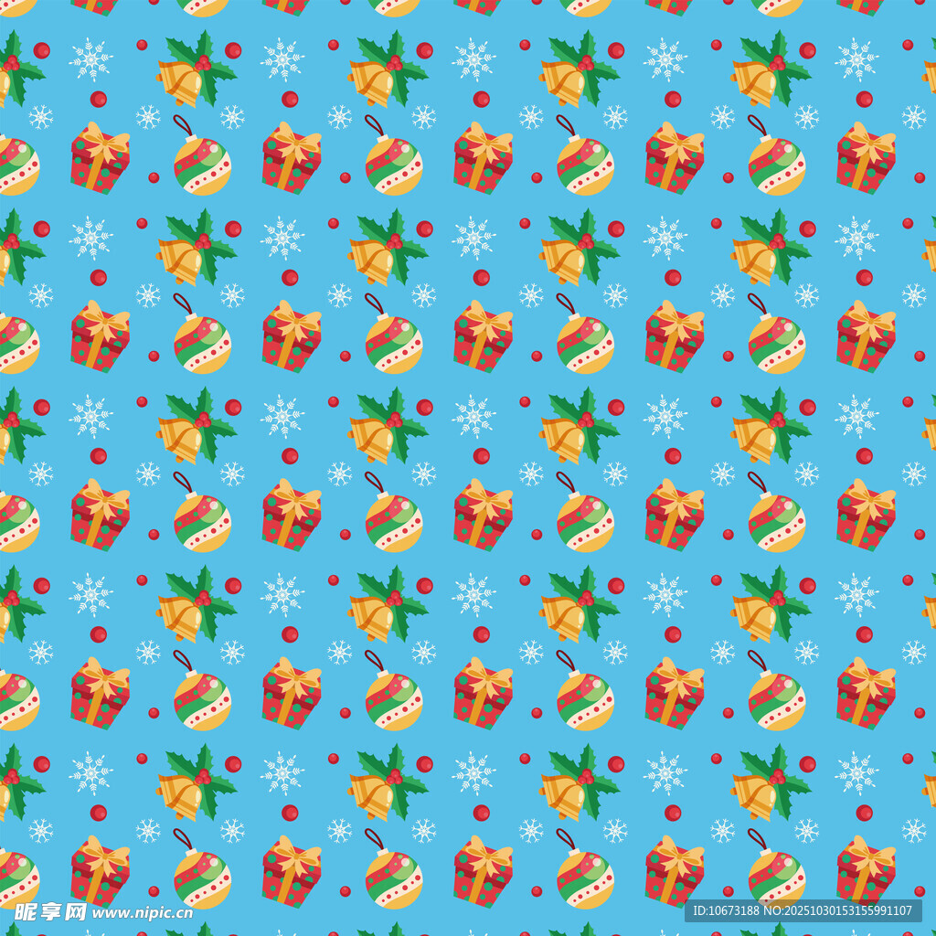 蓝色背景热带风情图案