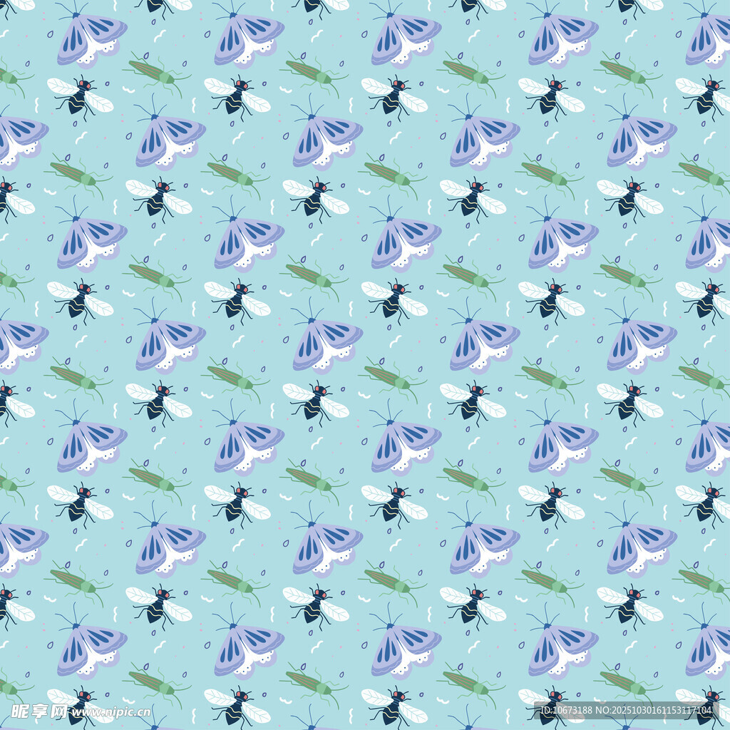 蓝底花卉图案纹理设计