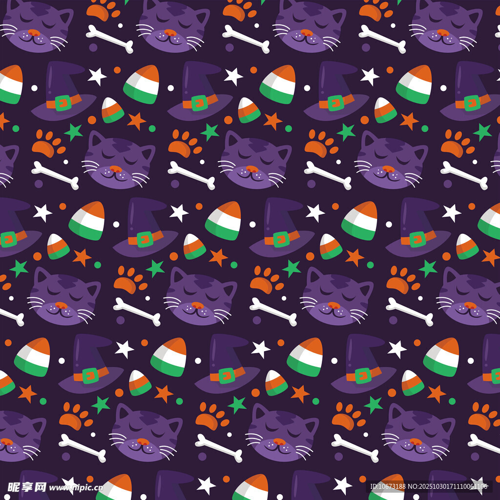 万圣节主题糖果图案背景