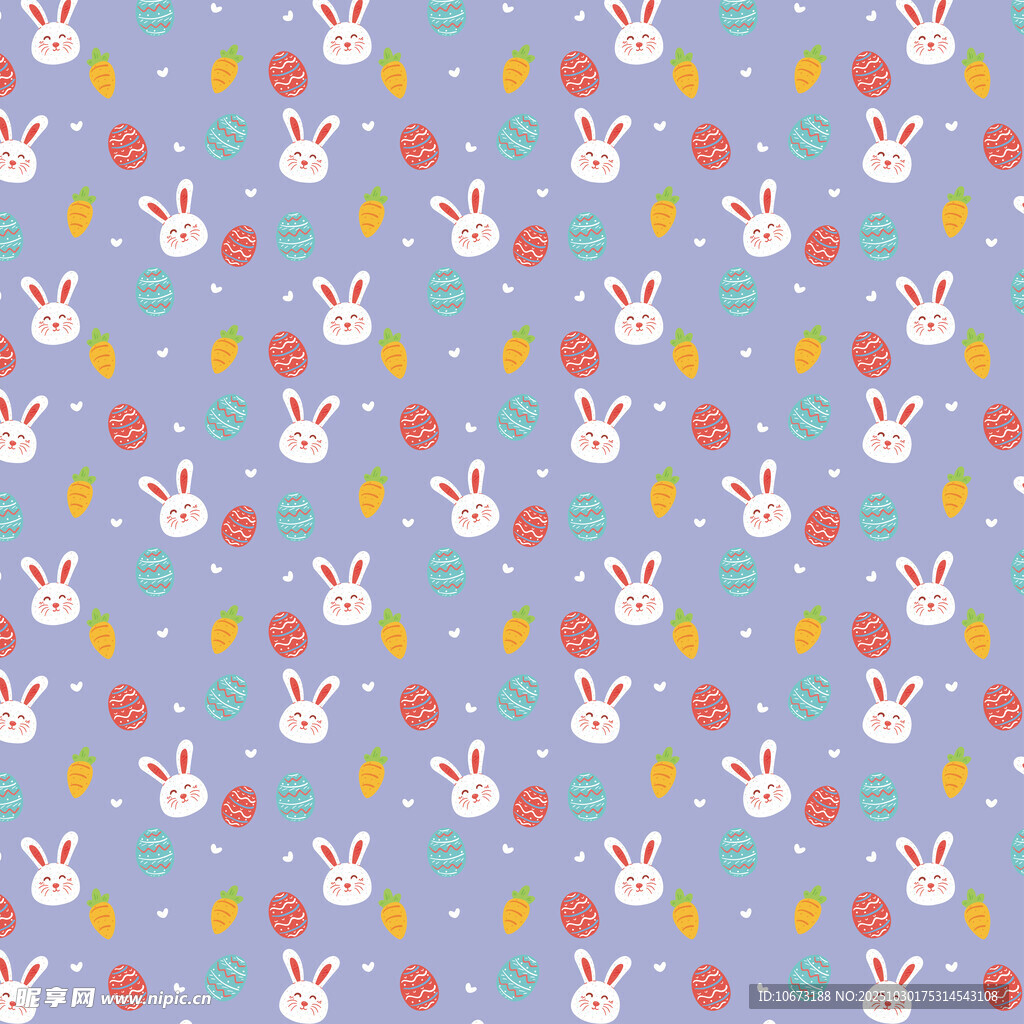 可爱兔子图案的多彩背景
