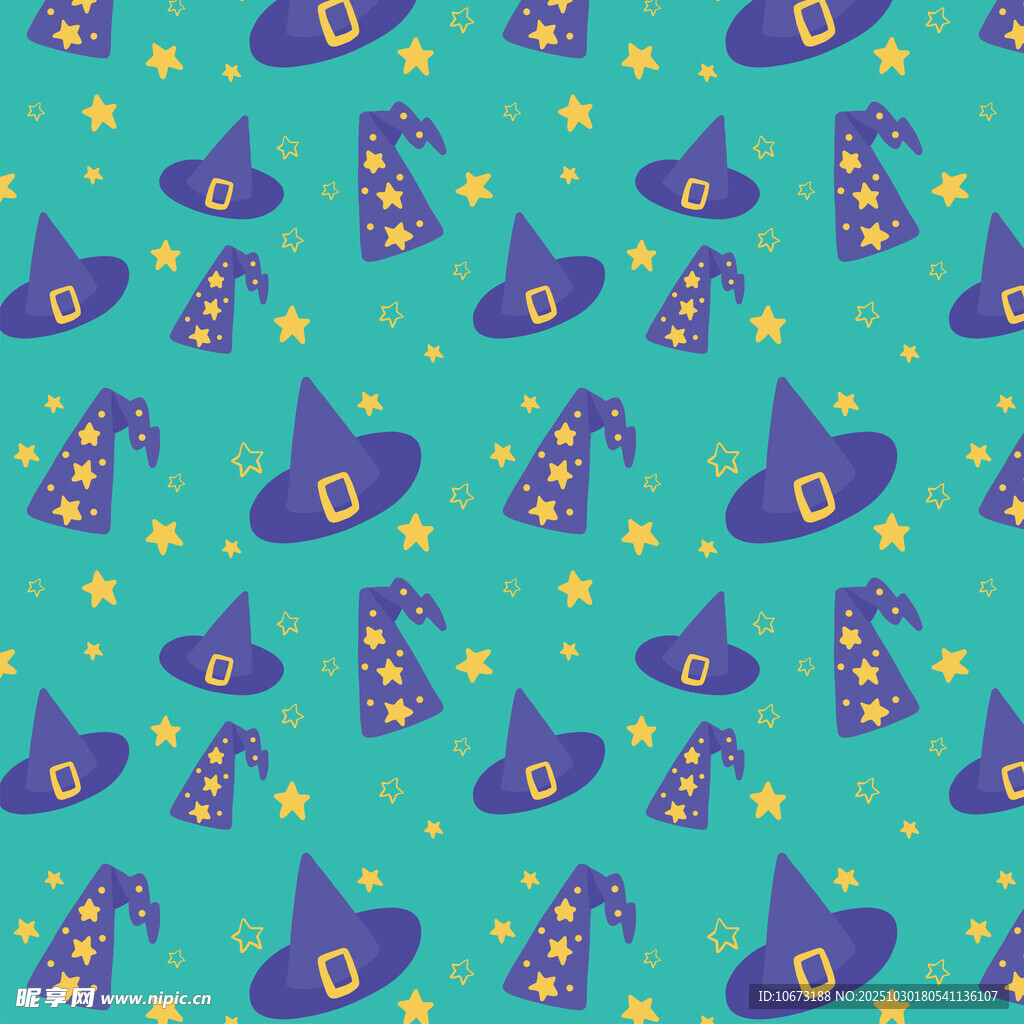 魔法帽星星图案背景设计